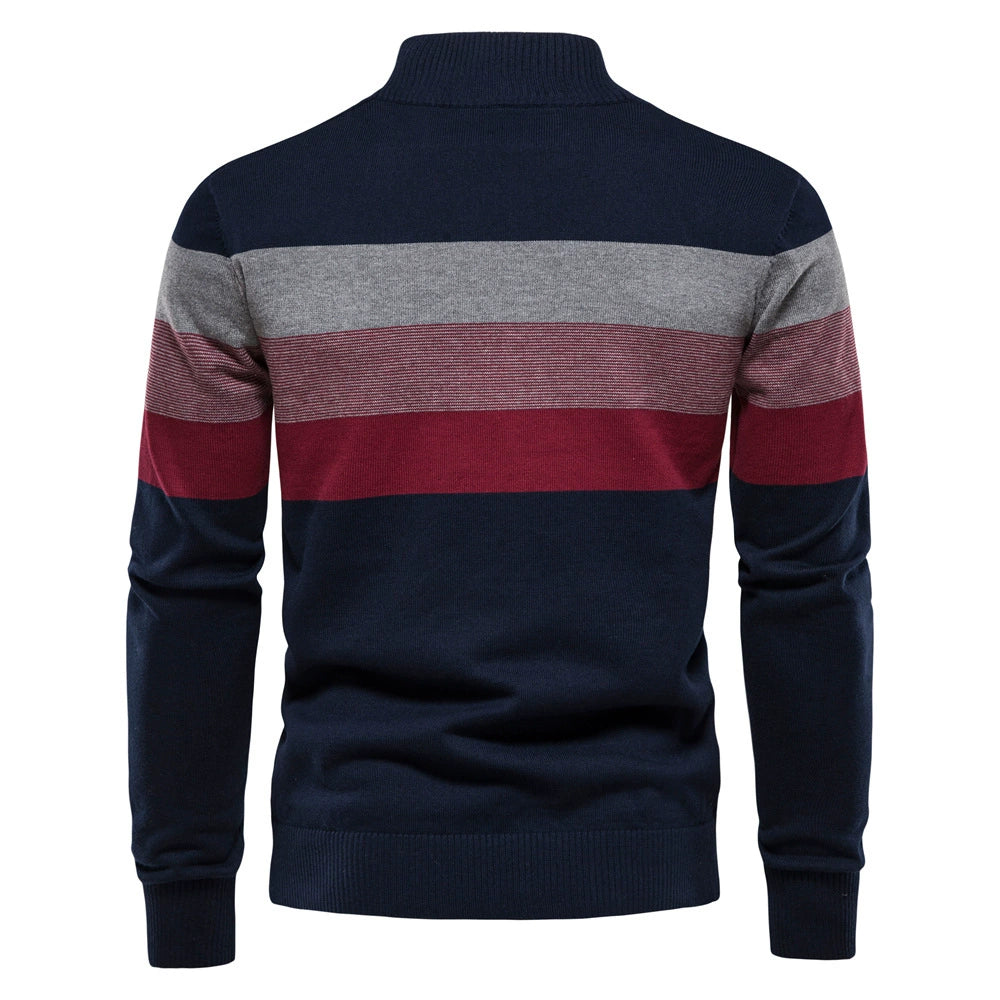 Business Stand Collar Pullover Knitted Sweater