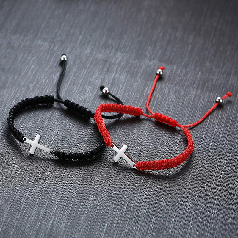 INS Pair of Black Engraving Is Possible Woven Bracelets