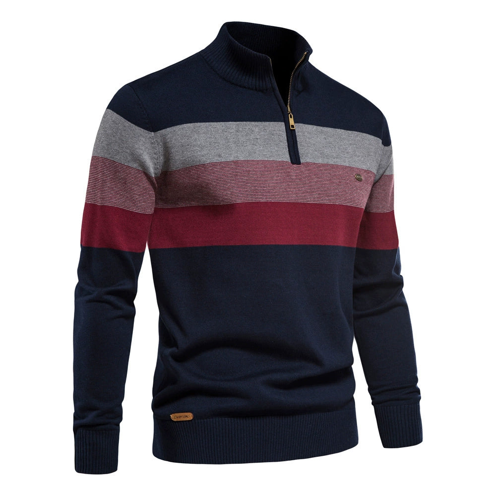 Business Stand Collar Pullover Knitted Sweater