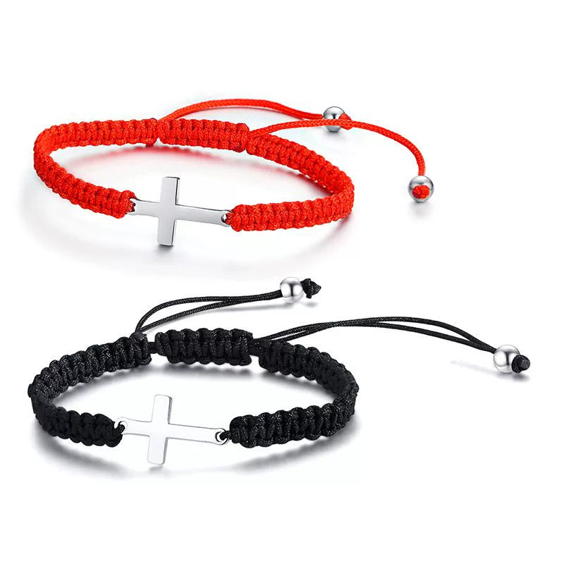 INS Pair of Black Engraving Is Possible Woven Bracelets
