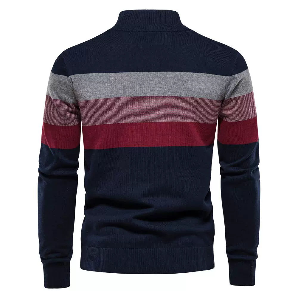 Business Stand Collar Pullover Knitted Sweater