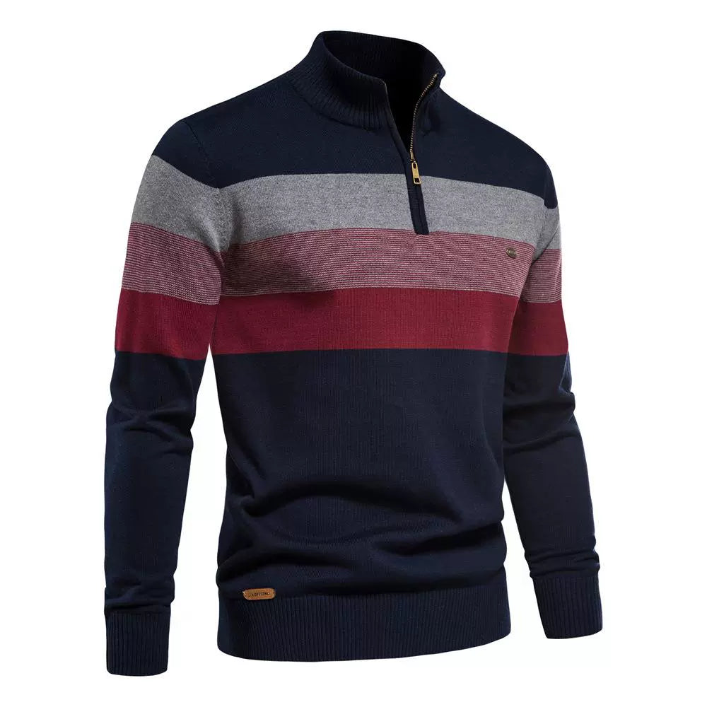 Business Stand Collar Pullover Knitted Sweater