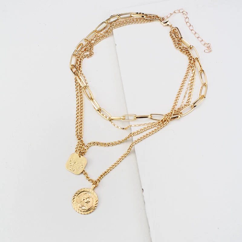 INS Women's Fashion Personality Hipster Metal Necklace