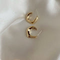 South Korea Dongdaemun Minimalist Metal Earrings Geometric Ear Studs Female Circle European, American and French Style Cold Wind Niche Design