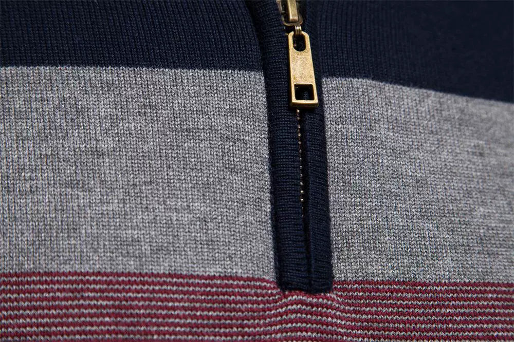 Business Stand Collar Pullover Knitted Sweater