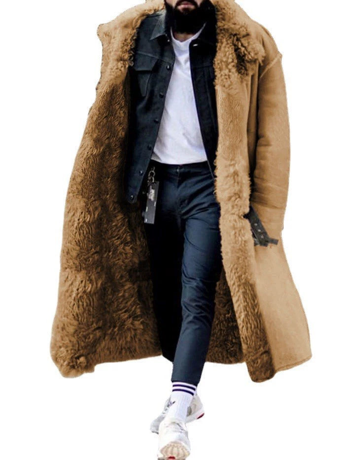 Men's Winter Fur Padded Jacket Winter Faux Fur Thickened Jacket for Men