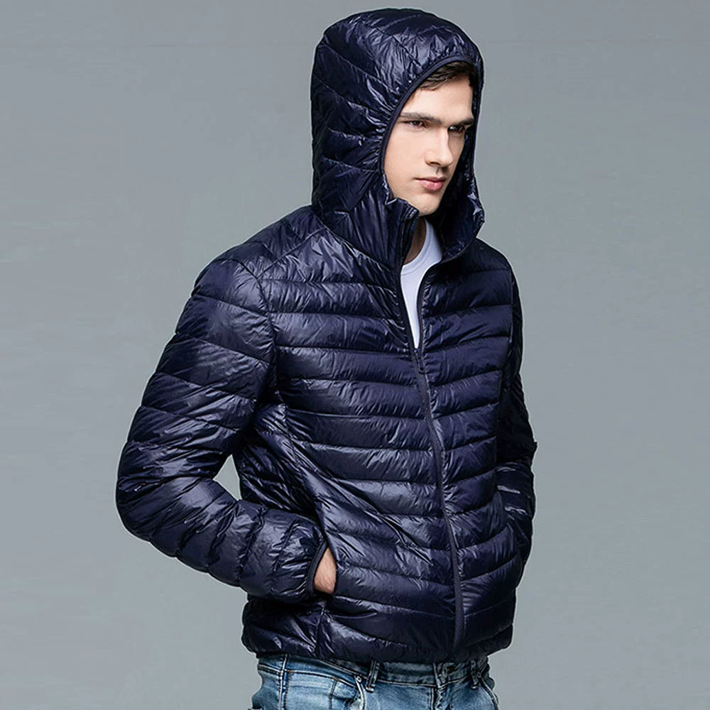 Men Winter Thermal down Jacket Ultra Light Coats Youth down Jacket