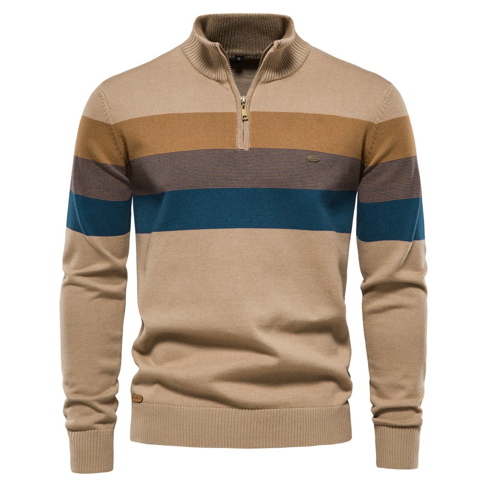 Business Stand Collar Pullover Knitted Sweater