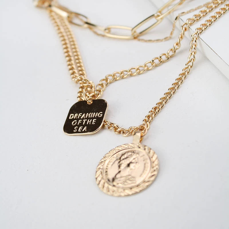 INS Women's Fashion Personality Hipster Metal Necklace