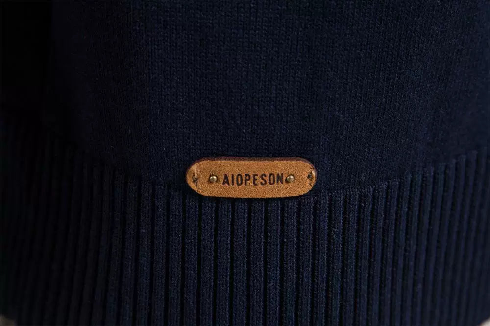 Business Stand Collar Pullover Knitted Sweater