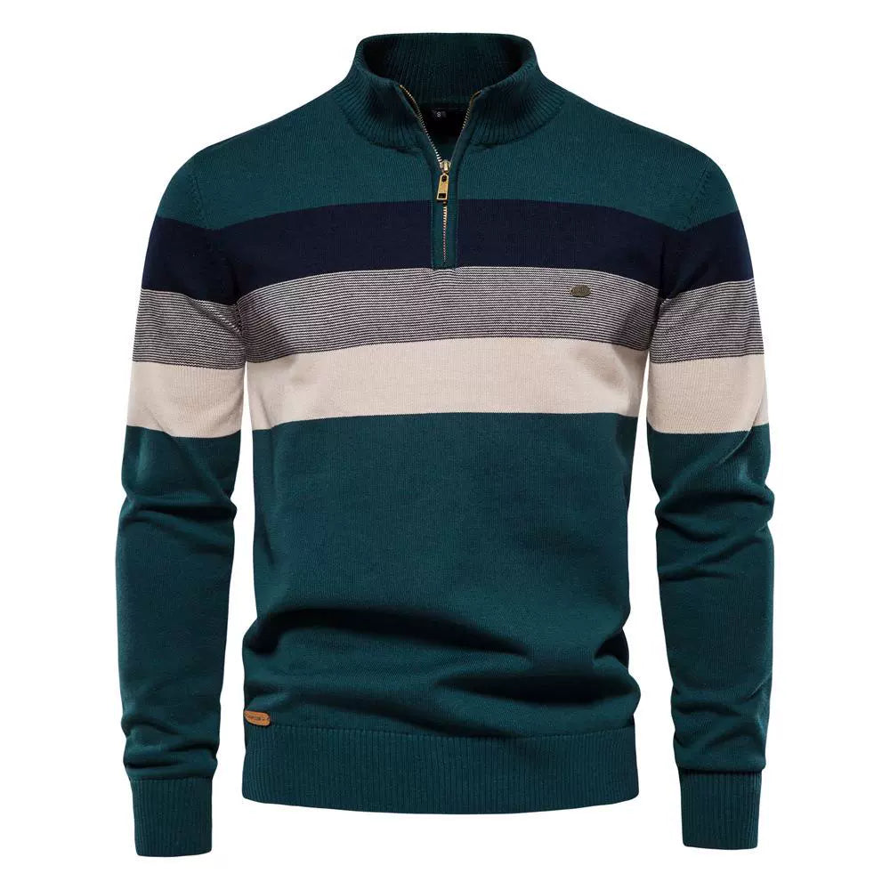 Business Stand Collar Pullover Knitted Sweater