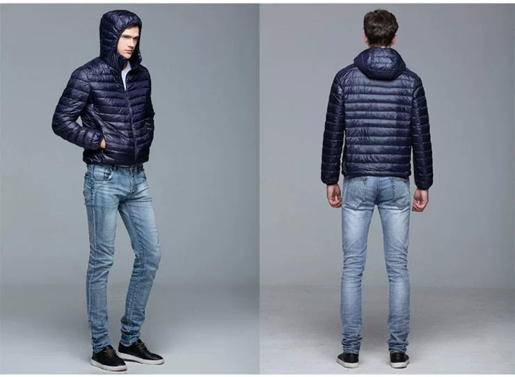 Men Winter Thermal down Jacket Ultra Light Coats Youth down Jacket