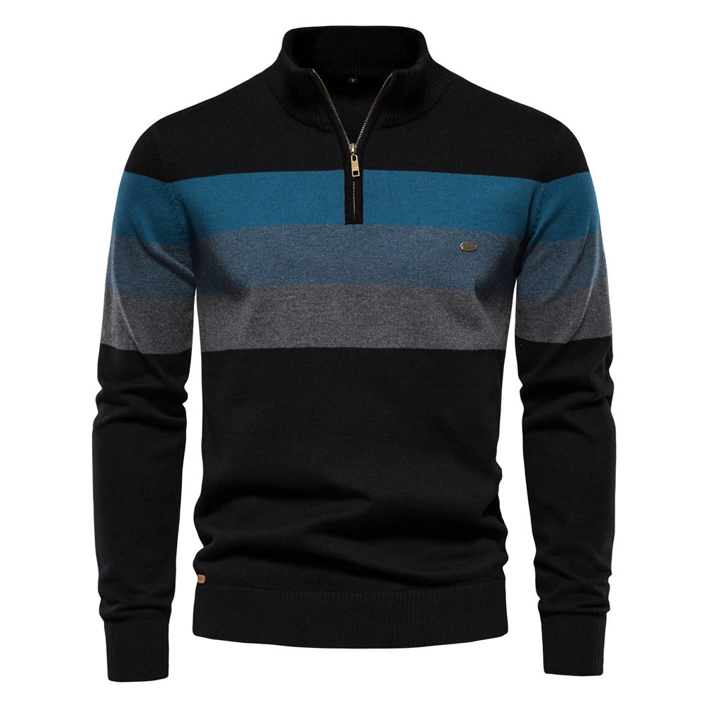 Business Stand Collar Pullover Knitted Sweater