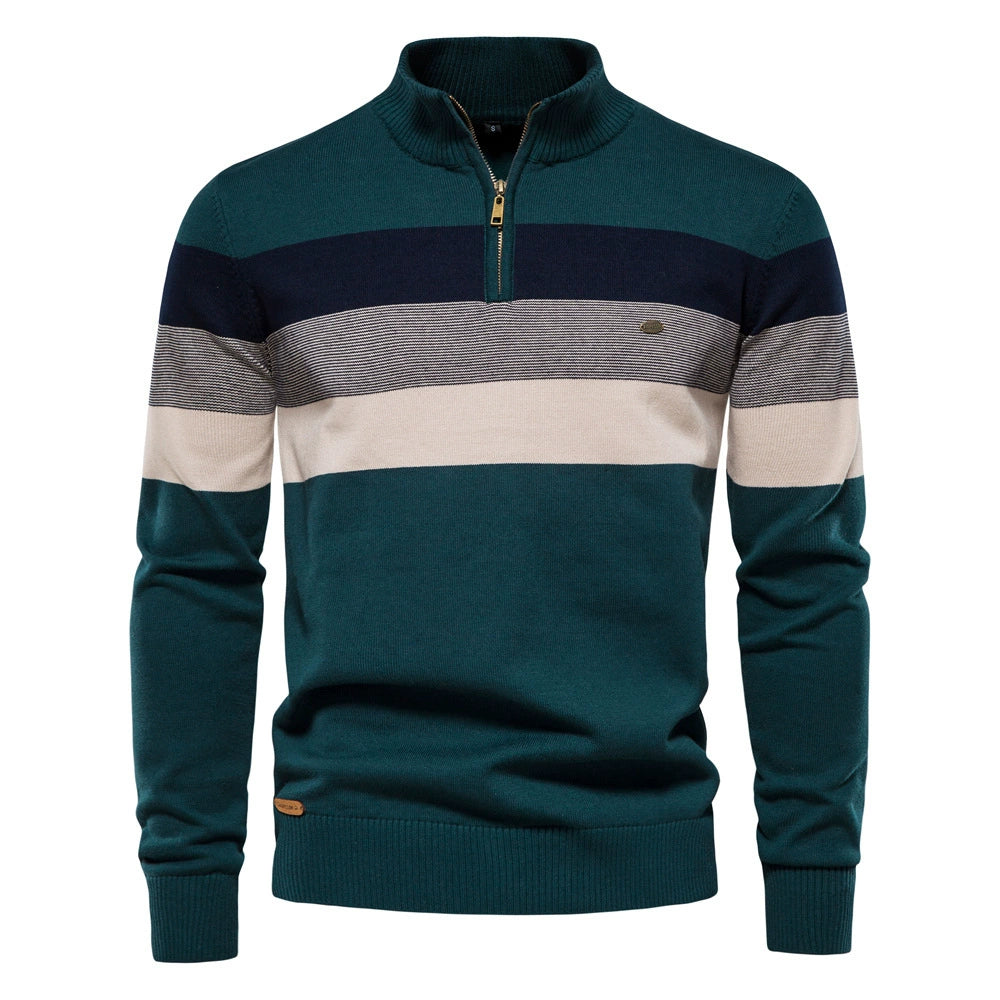 Business Stand Collar Pullover Knitted Sweater