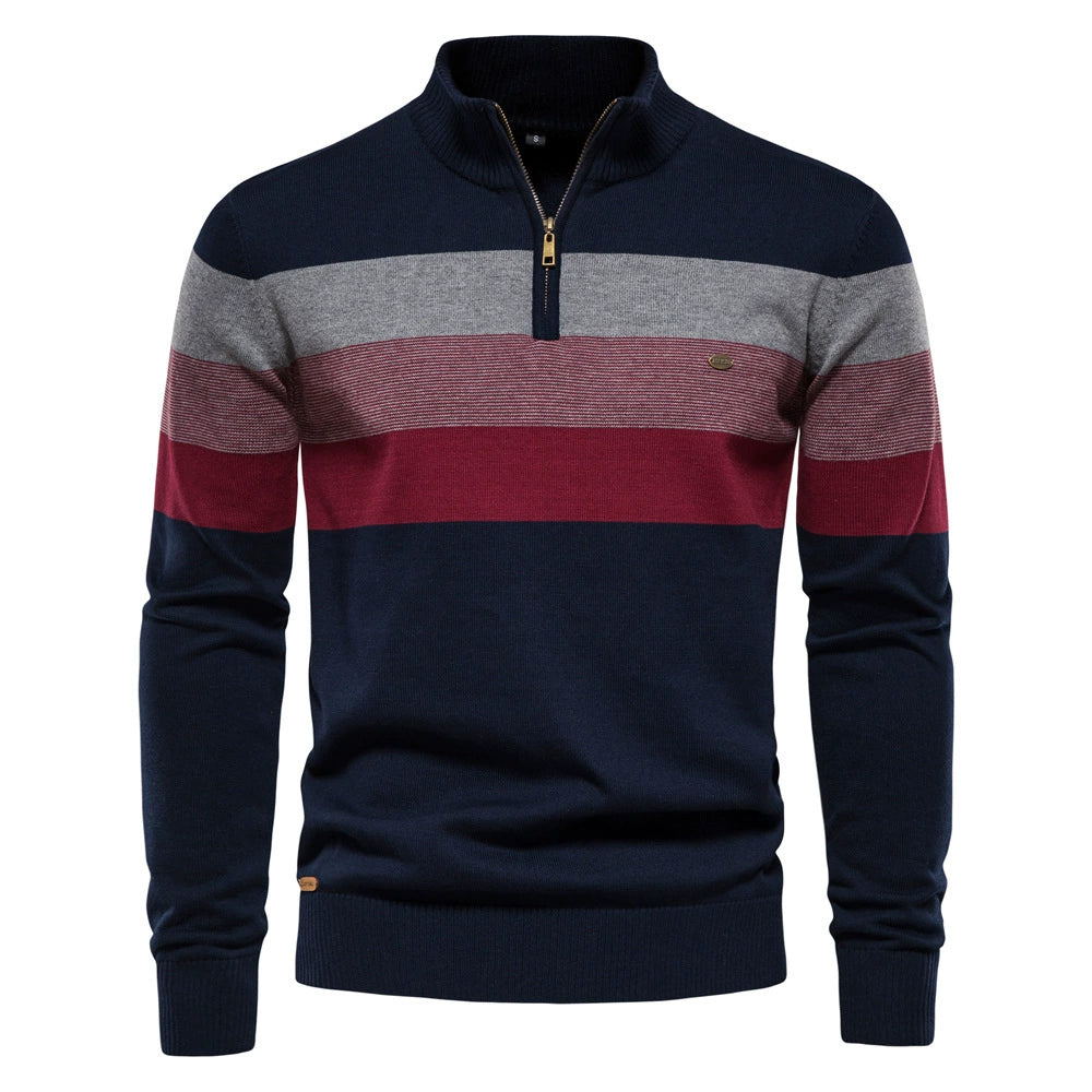 Business Stand Collar Pullover Knitted Sweater