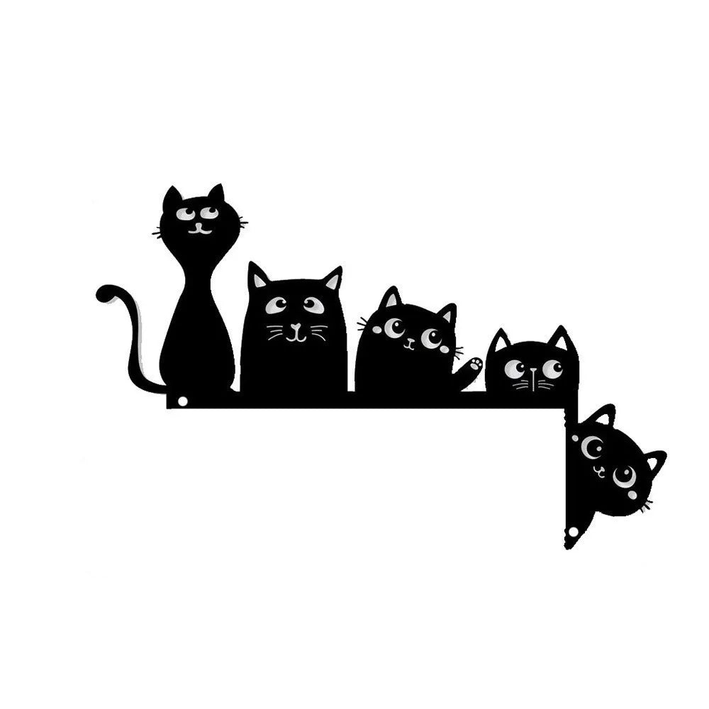 Modern Style Colorful Cat Wall Decor Metal Dog Wall Art Sculpture Flower Iron Wall Hanging Decoration Living Room