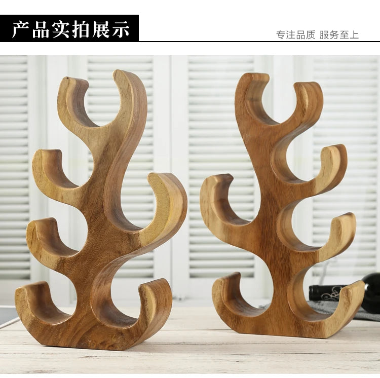 Coral Wood Wine Rack