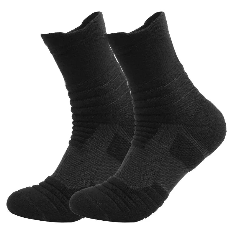 3 Pairs Breathable Mesh Athletic Terry Socks Cushioned Moisture-managing and Durable Reduces Foot for Running Hiking & Sports