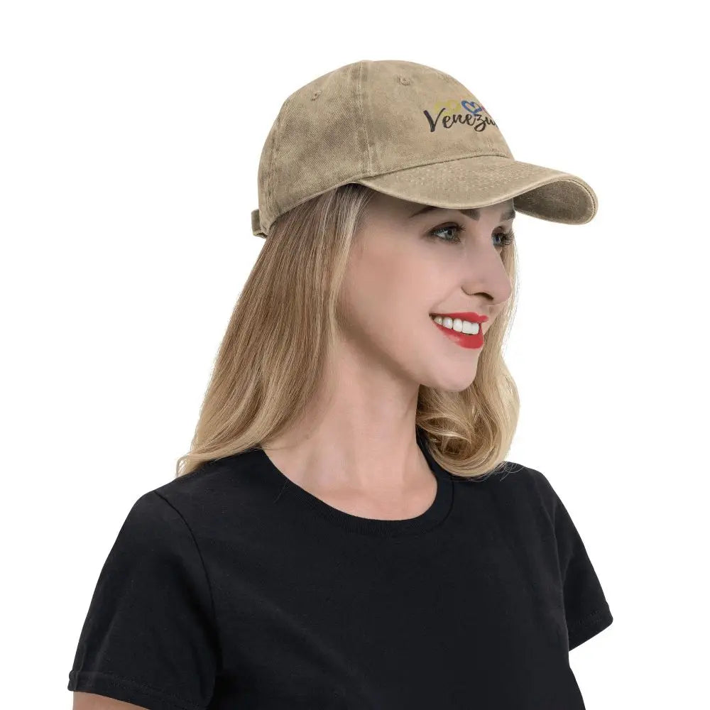 Vintage Venezuela Flag Baseball Cap Men Women Distressed Washed Snapback Hat Venezuelan Sandwich Outdoor Running Golf Caps Hat