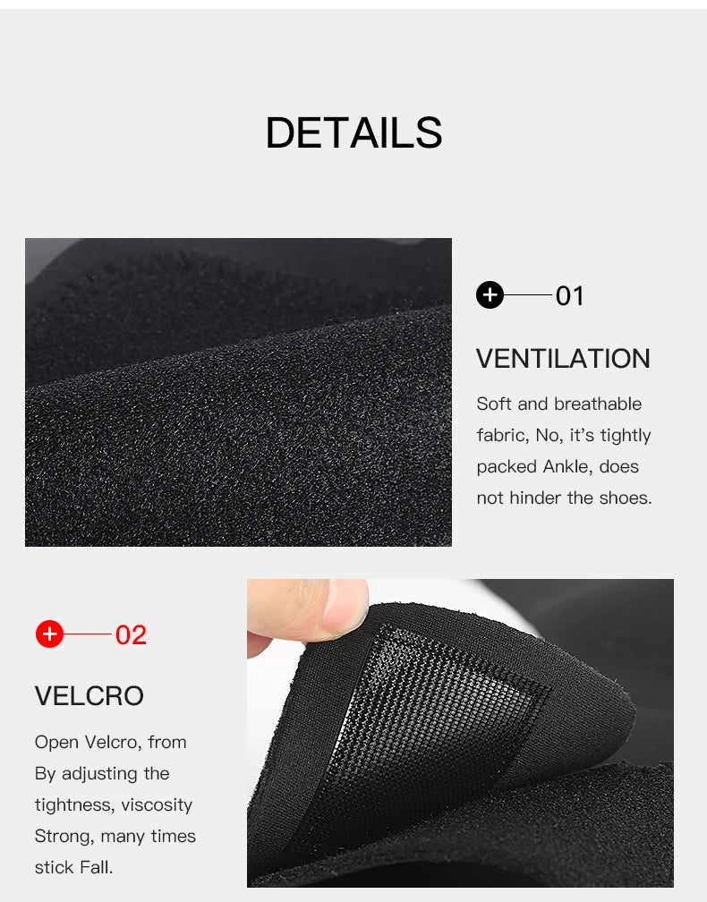 2PC Adjustable Ankle Support Pad Ankle Sleeve Pressure Anti-Spinning Elastic Breathable Support Fitness Sports Safety Prevention