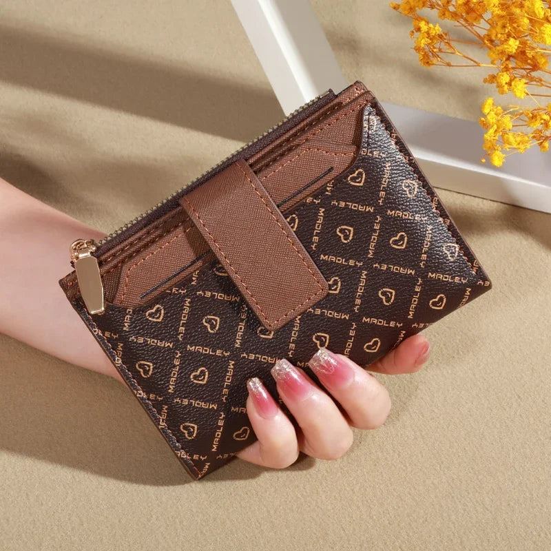 Vintage Solid Color Short Wallet, Portable Bifold Coin Purse, Women's Credit Card Holder