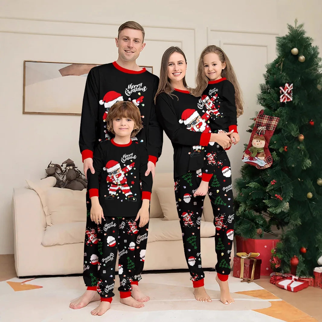2025 New family-friendly home wear for Christmas holiday photos, including adult and children's pajama sets, Family Pajamas