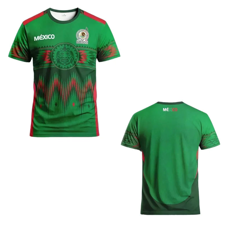 2025 Summer Mexico Football Jersey Men Women Clothes 3D Printed Sports Casual Outdoor Daily Training Quick-Drying Shirts