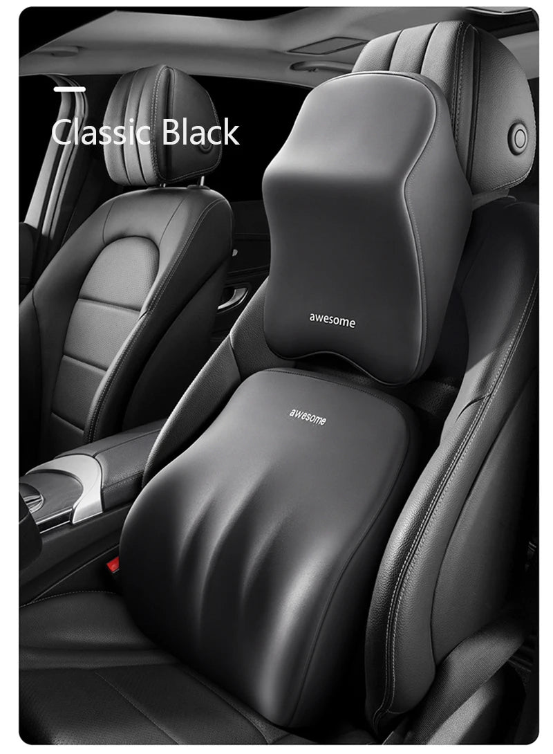 Car Lumbar Back Support Headrest Neck Pillow Memory Foam Lumbar Pillow Universal Soft Neck Pillows Cushion Car Seat Cushion