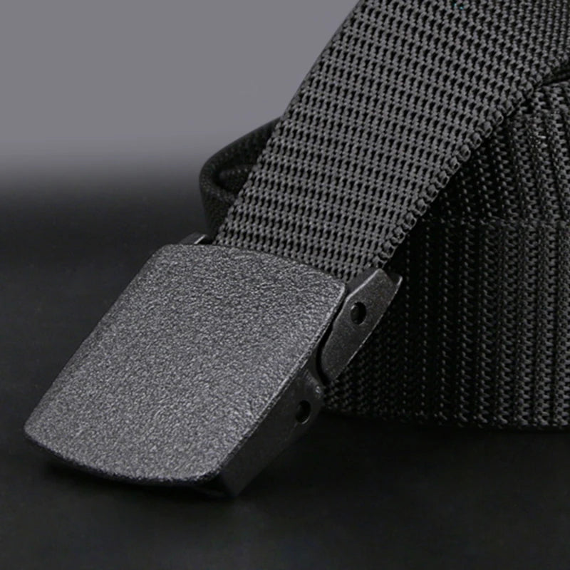 Men's Belt Casual Lightweight Breathable Tactical Outdoor Automatic Buckle Military Training Security Check Male's Canvas Belts