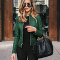 Female Jackets Office Lady Casual Coats Autumn Fashion Short Thin Women Flight Jacket Pu Leather Outwear Zipper Outfit 2024
