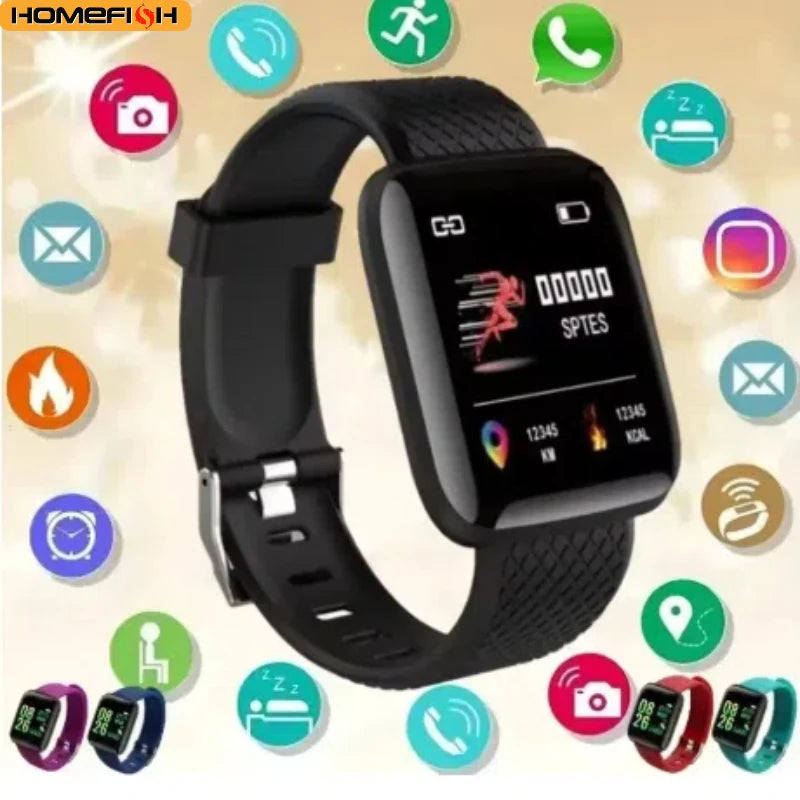 Smart Watch For Men Women Kids Message Remind Music Control Sport Step Calories D13 Smartwatch Alarm Clock 116Plus