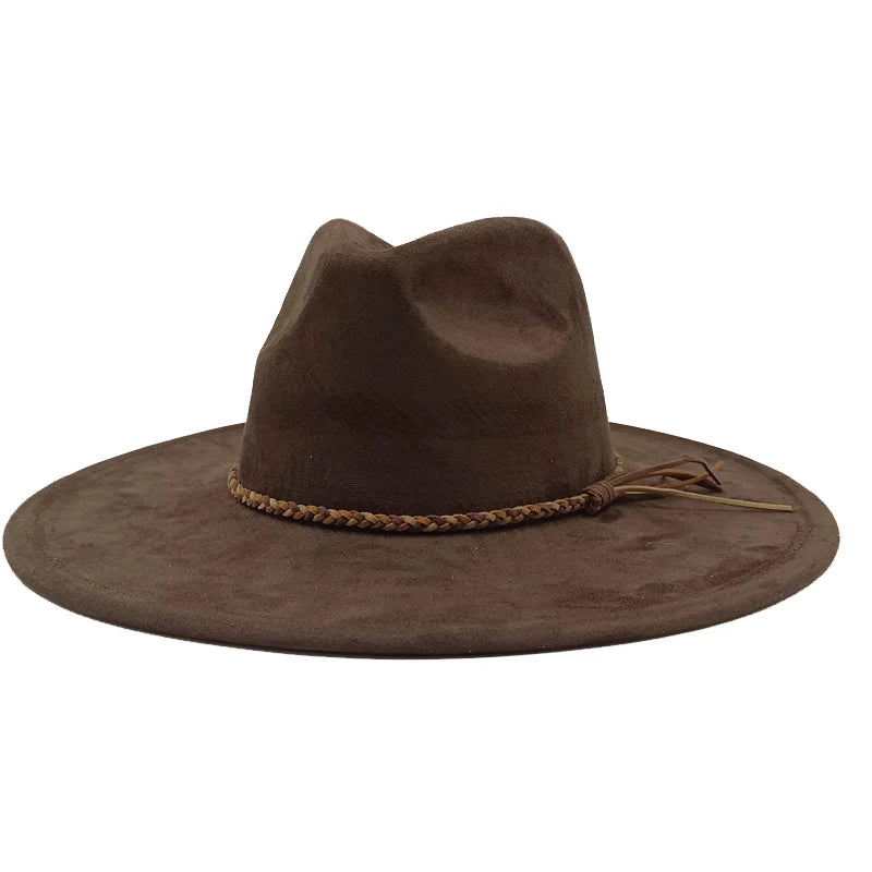 Gorras Para Hombres Three styles Suede Hat Water drop hat 9.5cm Wide Brim Fedora Hat Women's Autumn and Winter Felt Jazz Hat