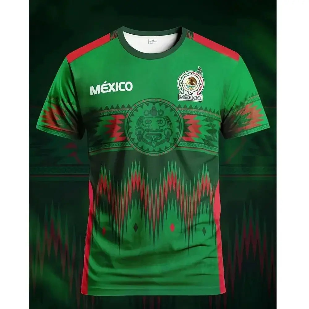 2025 Summer Mexico Football Jersey Men Women Clothes 3D Printed Sports Casual Outdoor Daily Training Quick-Drying Shirts