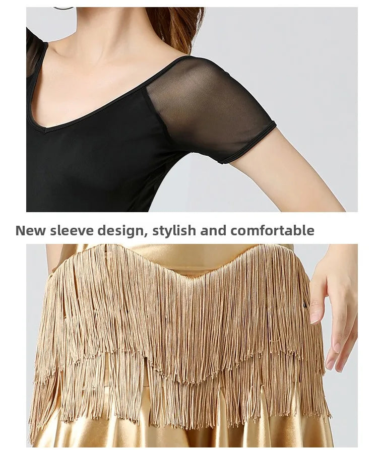 Adult Latin Dance Skirts Women's Practice Clothing Tassel Skirts Bot Wear Cetition Dance Performance Clothing