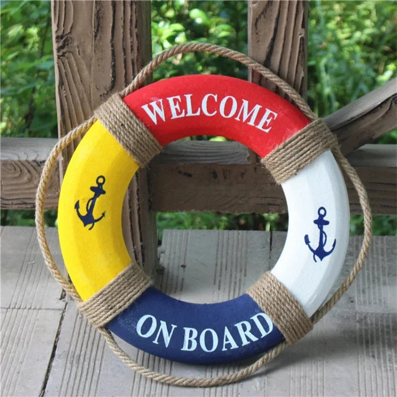Mediterranean Style Foam Lifebuoy Hanging Tire Decoration Bar Window Background Wall Decoration Wall