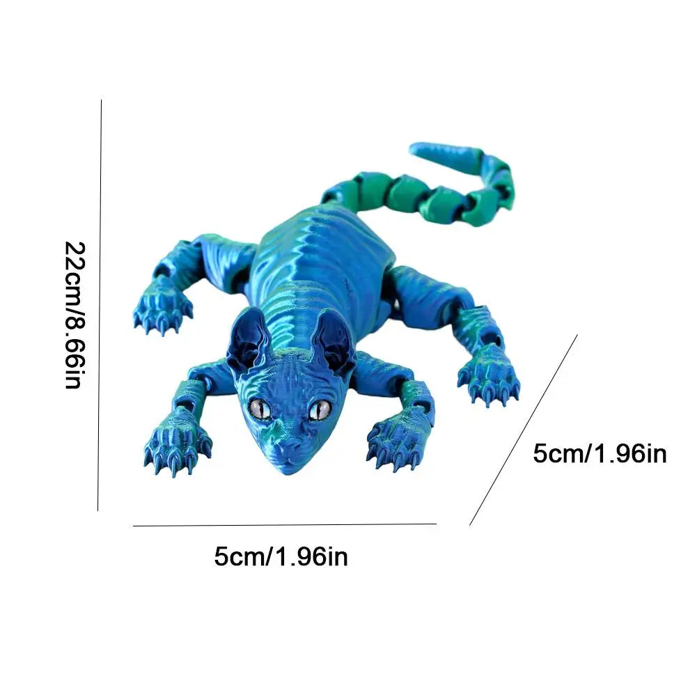 3D Printed Sphynx Cat Animals Toy Hairless Cat Figurine Cute Cat Fidget Toy For Cat Lover Funny Toy Collector Home Decoration