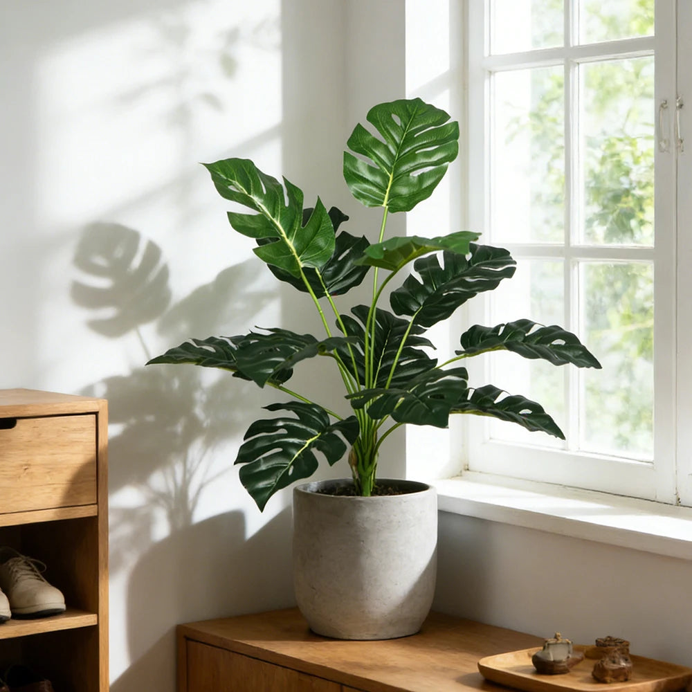 Artificial Plants Green Palm Leaves