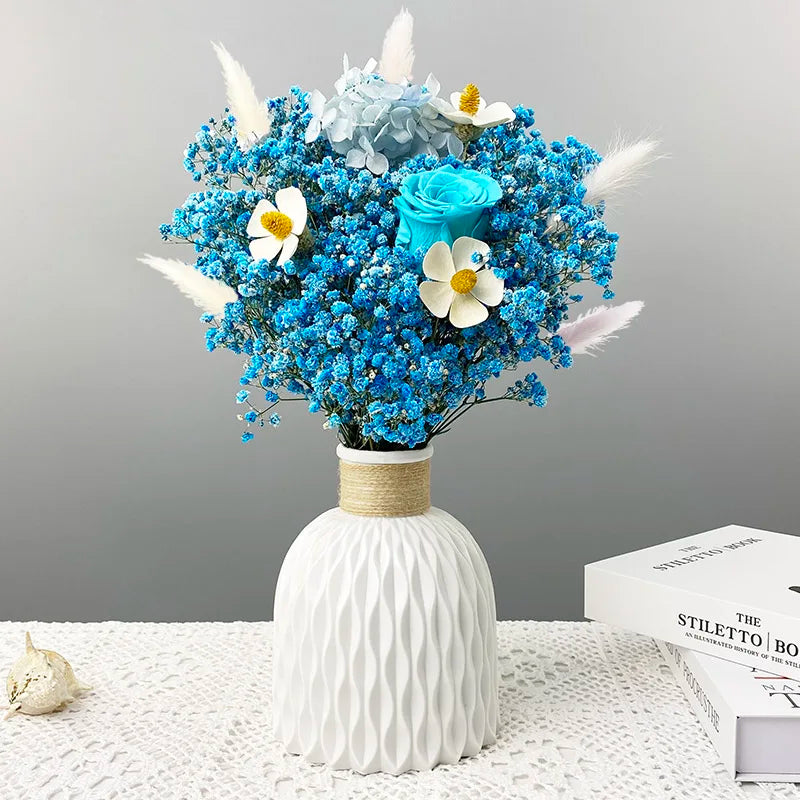 Plastic Flower Vase, Faux Ceramic Vase For Home Decoration
