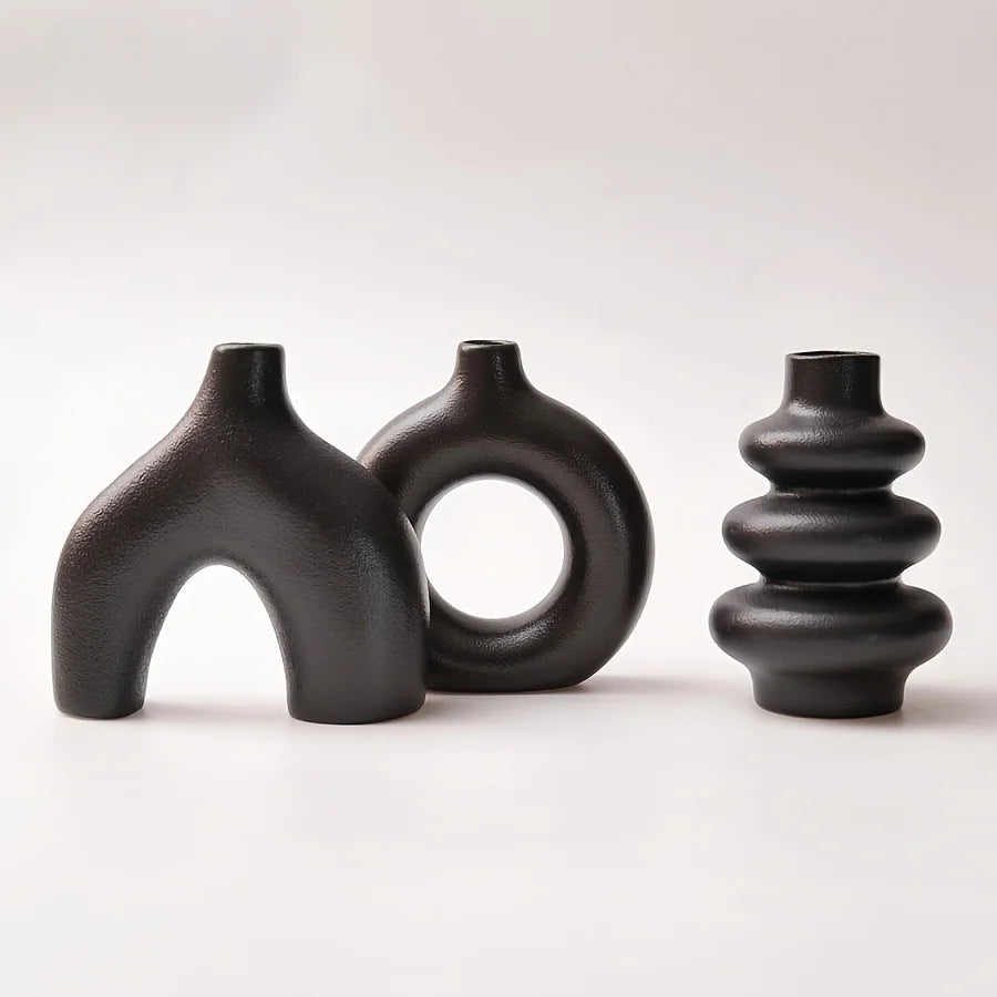 Bohemian ceramic vase set, decorative vase ornaments