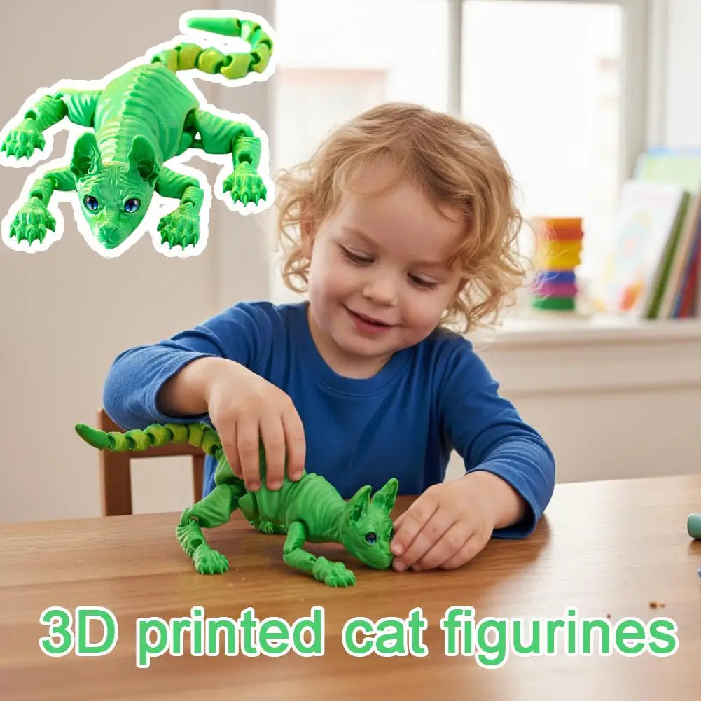3D Printed Sphynx Cat Animals Toy Hairless Cat Figurine Cute Cat Fidget Toy For Cat Lover Funny Toy Collector Home Decoration