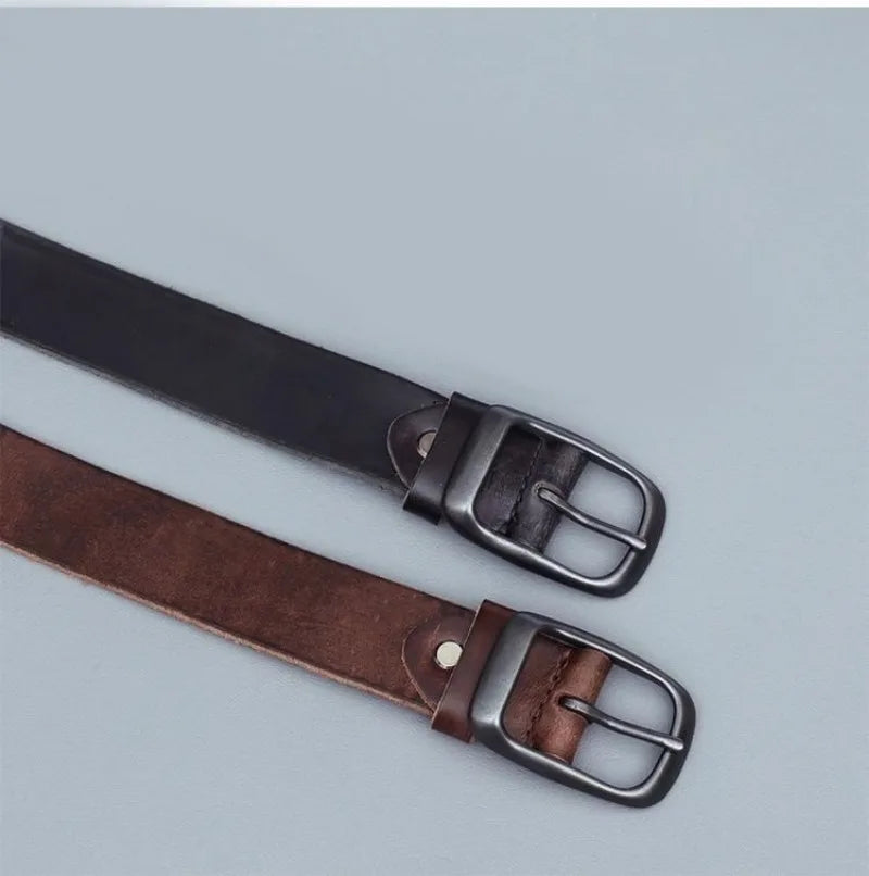 New Men's High-Quality Leather Belt Metal Pin Buckle Belt Leisure Business Waistband Fashionable Male Accessory Designer Belt