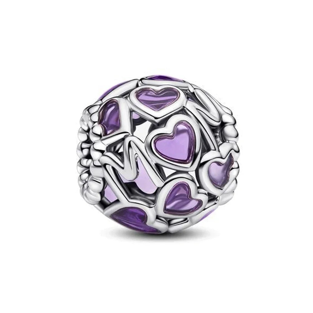 New Openwork Hearts Mum Bead Infinity Knot Dangle Charm Fit Original Pan Bracelet DIY Valentine's Day Gift Women Jewelry