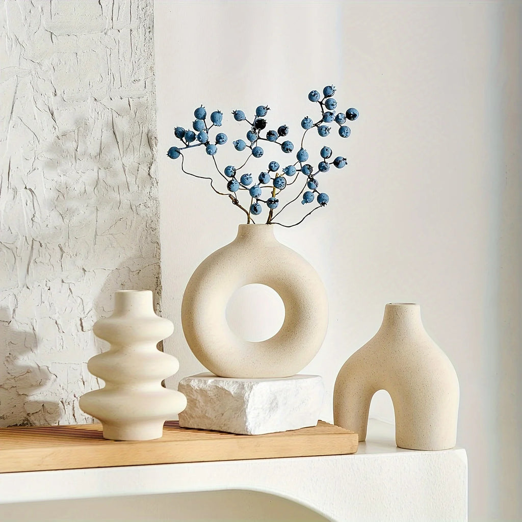 Bohemian ceramic vase set, decorative vase ornaments
