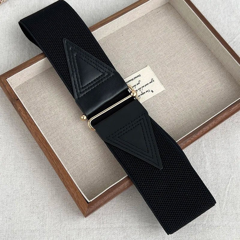 Women's belt with elastic waistband, decorative, simple skirt, versatile elastic coat, fashionable matching, dress, wide belt
