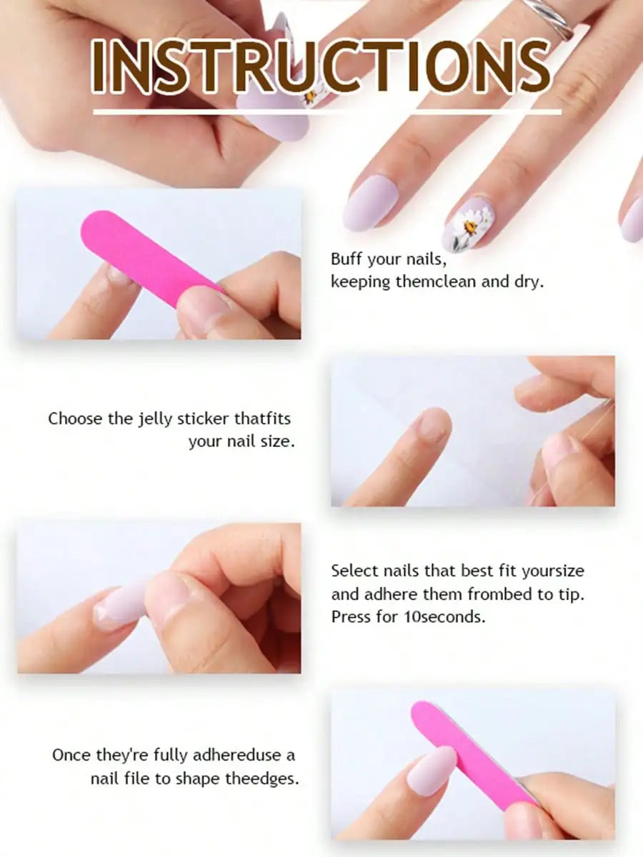24pcs Medium Almond Press On Nails Brown And Golden Fake Nails Full Cover False Nails For Women And Girls