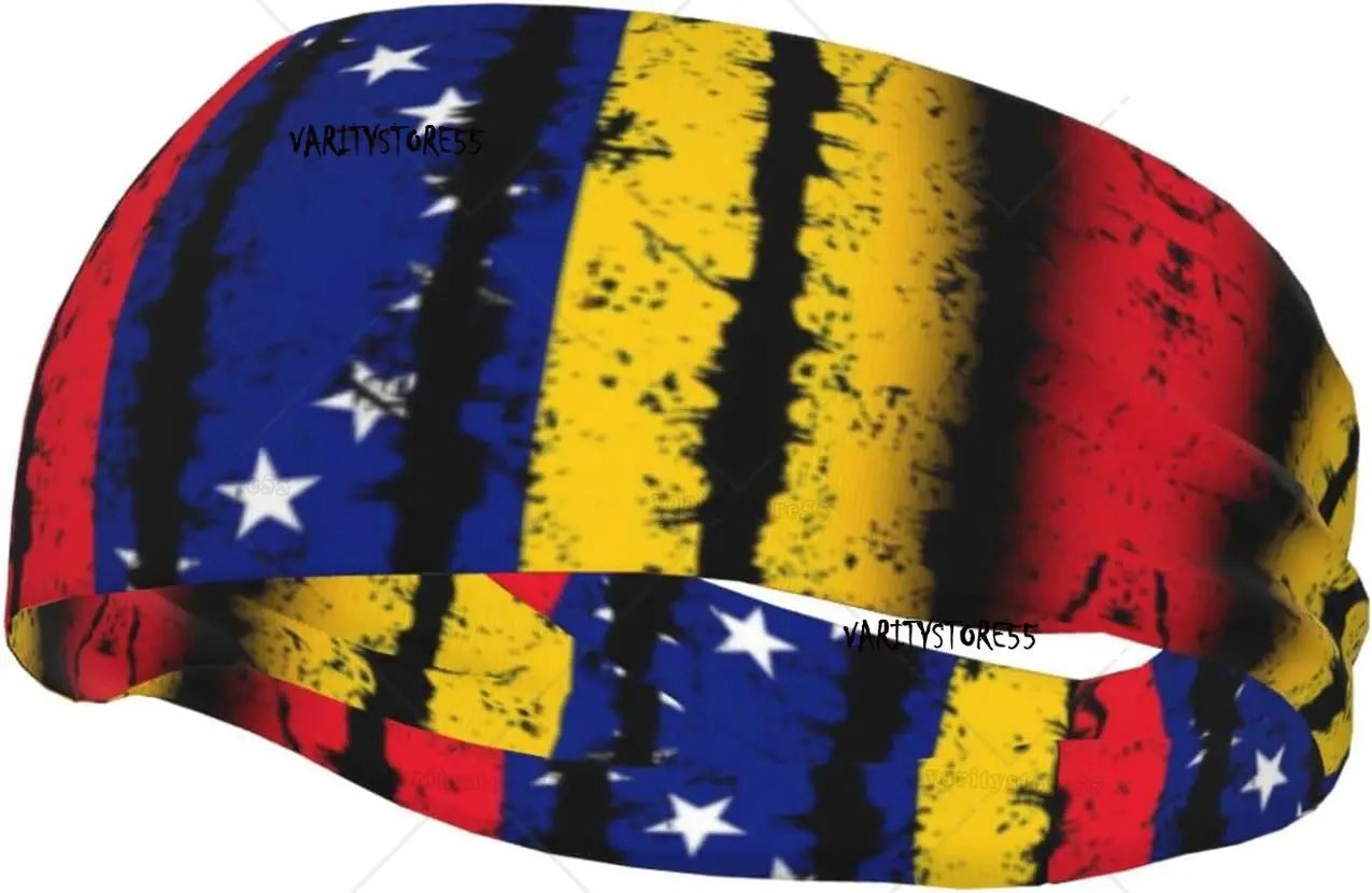Venezuela Flag Sports Headbands for Men Women Venezuelan Workout Headband Sweatband Headbands for Running Cycling Football Yoga