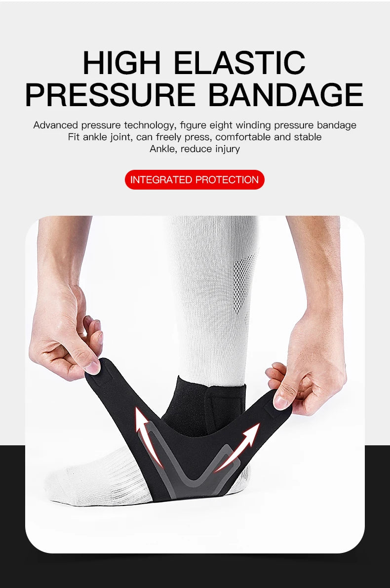 2PC Adjustable Ankle Support Pad Ankle Sleeve Pressure Anti-Spinning Elastic Breathable Support Fitness Sports Safety Prevention
