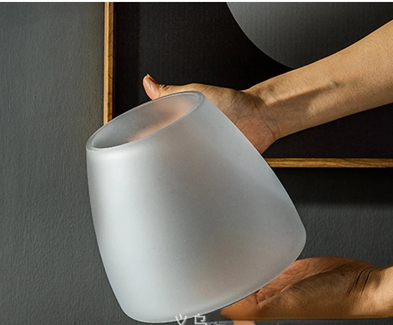Nordic Light Luxury Home Decor Frosted Glass Vase