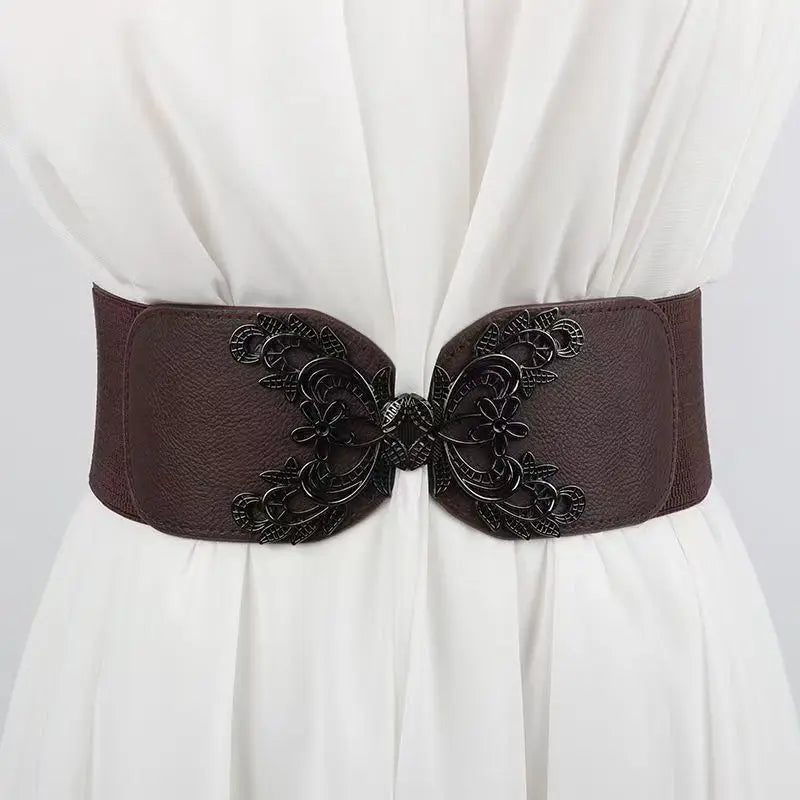 Women's belt with elastic waistband, decorative, simple skirt, versatile elastic coat, fashionable matching, dress, wide belt