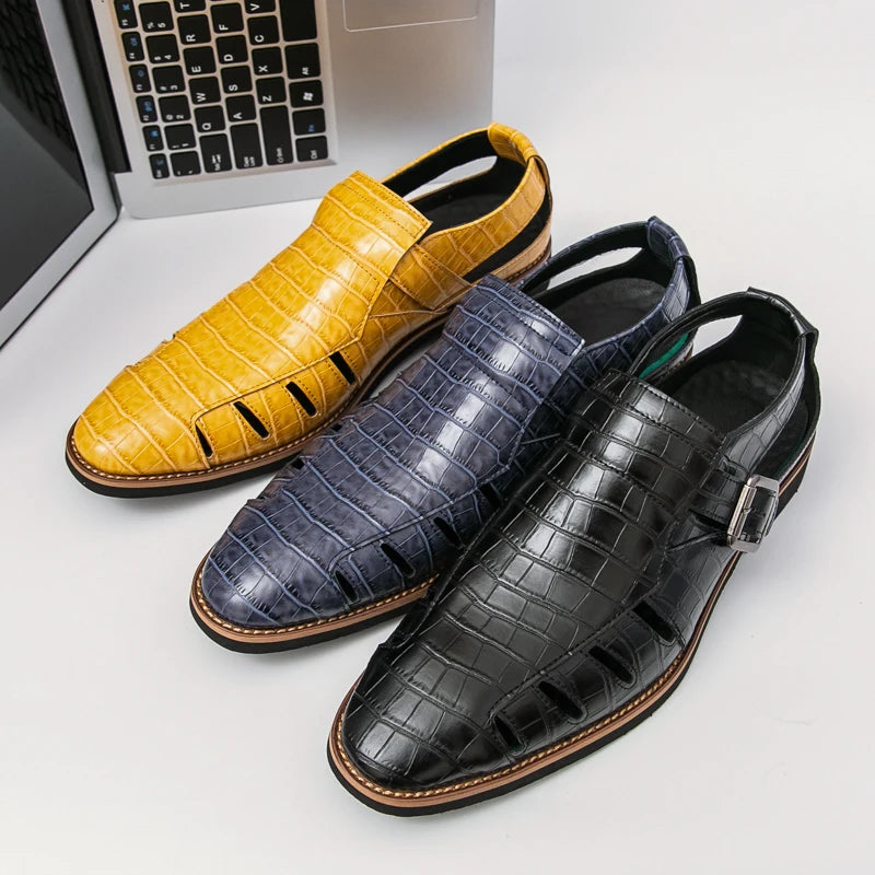 Summer New Sandals Comfortable, Lightweight, Personalized, Handsome, Fashionable, Popular, One Step Men's Leather Shoes